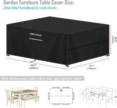 Захисний чохол для садовой меблів: стіл, вологостійкий, 220x140x75 см, 420D Oxford