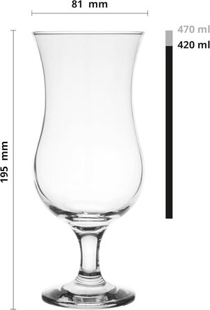 Набір склянок для коктейлів Krosno Glasmark: 6 шт, 420 мл, Long Drink, підійдуть для напоїв, води, смузі та десертів. Можна мити в посудомийній машині.