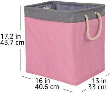 Тканинна корзина для білизни Domopolis Basics, складна, зі знімними кронштейнами, (рожевого кольору)