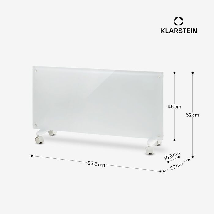 Електричний конвектор Klarstein Bornholm Smart: мобільний, тихий, з термостатом та керуванням через додаток (2000 Вт, білий)