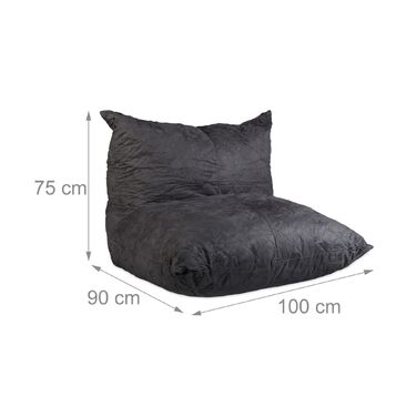 Relaxdays Великий крісло-мішок XXL сірого кольору з підлокітником
