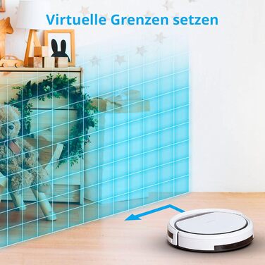 Робот-пилосос MEDION з функцією миття підлоги (90 хв роботи, 2-в-1, для твердих підлог, килимів, плитки, ламінату, оптимізований для шерсті тварин, повернення на зарядну станцію, MD 18501) білий