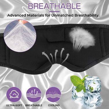 Маска для сну Dolida з навушниками Bluetooth V5.4, повна світлонепроникність, дихаючий матеріал, для жінок та чоловіків, для подорожей, сну, йоги, медитації