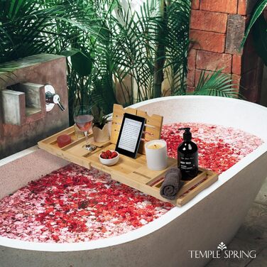 Підставка для ванни Temple Spring: дерев'яна, складана, бамбукова - аксесуари для ванної кімнати