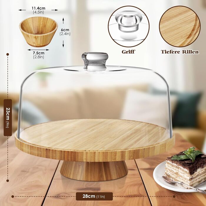 Підставка для тортів Eukue з кришкою, обертова, для декорування тортів (6-в-1, багатофункціональна)