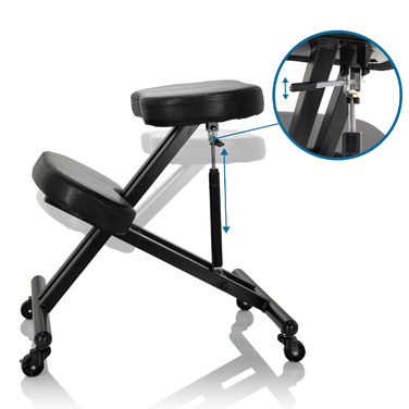 Крісло для ніг/Підставка для ніг ORTHONI з газовим амортизатором, PU, чорний, hjh OFFICE