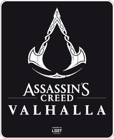 Ігровий килимок Assassin's Creed Valhalla Design 120 x 99 см, захисний чохол для підлоги з протиковзким покриттям, чорний, 33T