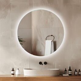 Дзеркало для ванної кімнати Venti 60 см з підсвічуванням, LED, кругле, з тач-перемикачем (50x50 см)