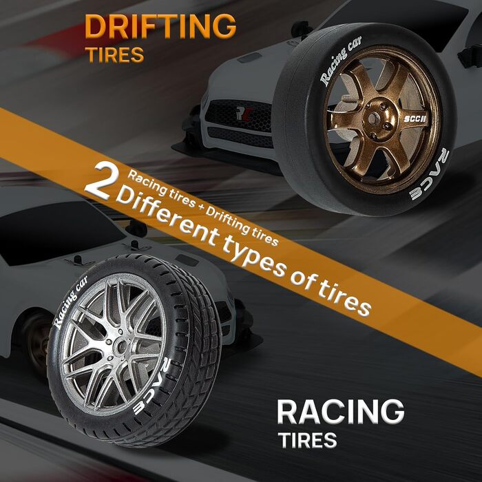 Радіокерований автомобіль 1:14 Drift Car 4WD GT RC для дрифту, пропорційний газ, білий