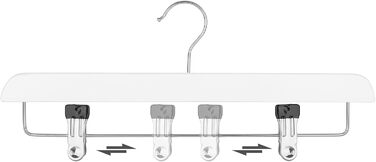 Набір вішалок для штанів SONGMICS Rockbügel, 24 шт., з дерева, з антиковзними затискачами, для штанів, шортів та спідниць, білий