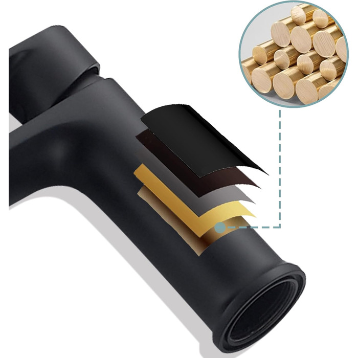 Набір змішувачів для ванної кімнати Belz, латунь, гаряча/холодна вода, однозахідний, сірий (чорний)