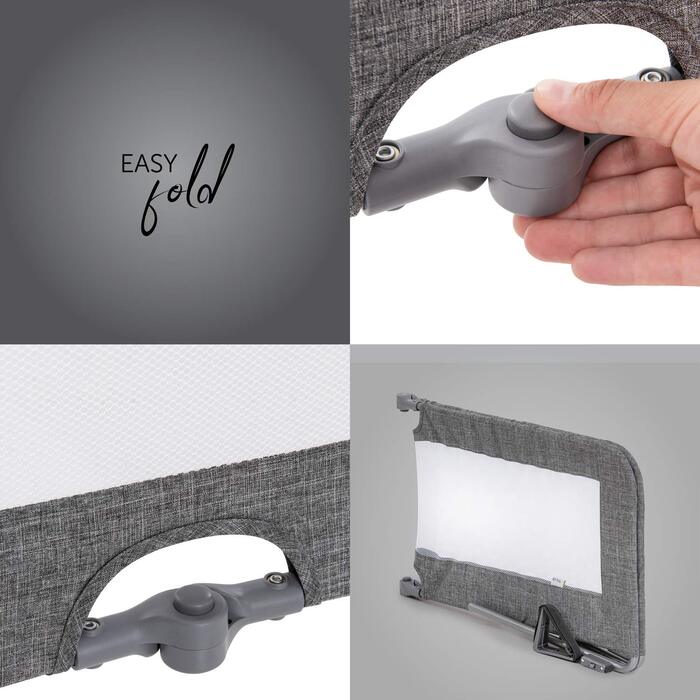 Захисний бортик для ліжка Hauck Sleep N Safe Plus XL (Сірий Меланж) для дітей від 18 міс. до 5 років, 150x50x44 см, складаний, портативний