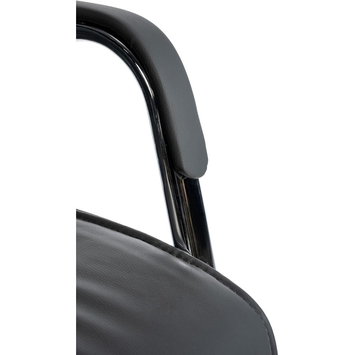 Стілець офісний Sievert з м'якою спинкою та оббивкою зі штучної шкіри, сірий | Конференційний стілець з підлокітниками