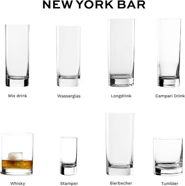 Набір склянок Longdrink Stölzle Lausitz New York Bar (6 шт, 320 мл) – склянки для коктейлів, води та соків з кришталевого скла, стійкі до миття в посудомийній машині та ударів. Підходять для віскі.