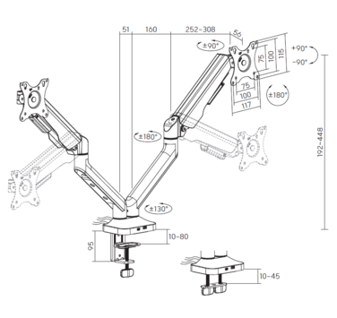 Настільне кріплення для монітора OfficePro MA452W