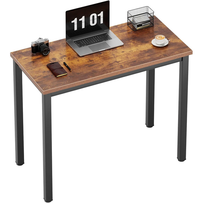 Комп'ютерний стіл SogesHome 120x60x75 см для дому та офісу, робоча станція, стіл для роботи, їжі та конференцій (80x40 см, ретро, чорний)