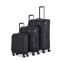 Набір валіз Travelite Chios: L/M/S, чорний, м'яка оболонка, ручна поклажа, IATA
