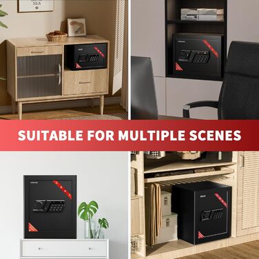KABISAFE 25L сейф для дому: меблевий сейф з цифровим замком, полиця та сигналізація. Зберігайте цінні речі, гроші та документи безпечно.