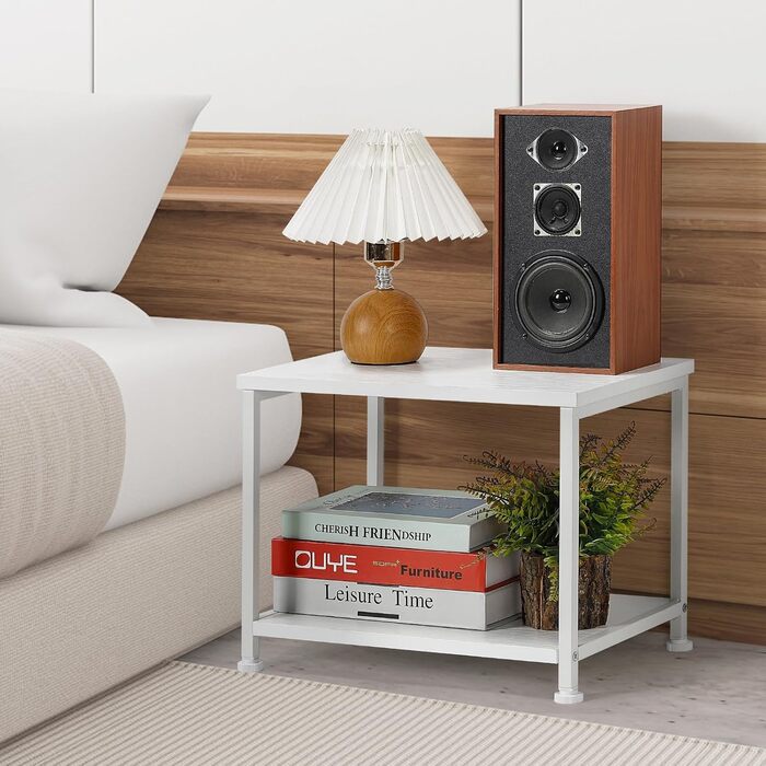 Підставка для принтера Smusei біла, 2-рівнева, з роликами, 42 x 30 x 35 см | Підставка для офісу та дому