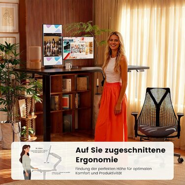 Електричний регульований стіл ErGear 160x80 см, з пам'яттю та з'єднувальною пластиною - для дому та офісу