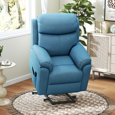 Крісло для електричного телевізора HOMCOM Recliner з допоміжним засобом для літніх людей, функцією відкидання та сну, білизна Look Blue 83x89x102см