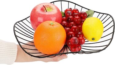 Самтрі 3 поверх залізна ваза для фруктів, кошик для фруктів, кошик для овочів, зберігання фруктів, для овочів хліб і фрукти на кухні (лист лотоса,) (чорний)