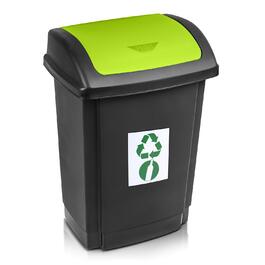 Металевий сміттєвий кошик з відкидною кришкою, сміттєвий кошик для утилізації відходів, сміттєвий кошик об'ємом 25 л (Червоний / Чорний) (зелений / чорний)