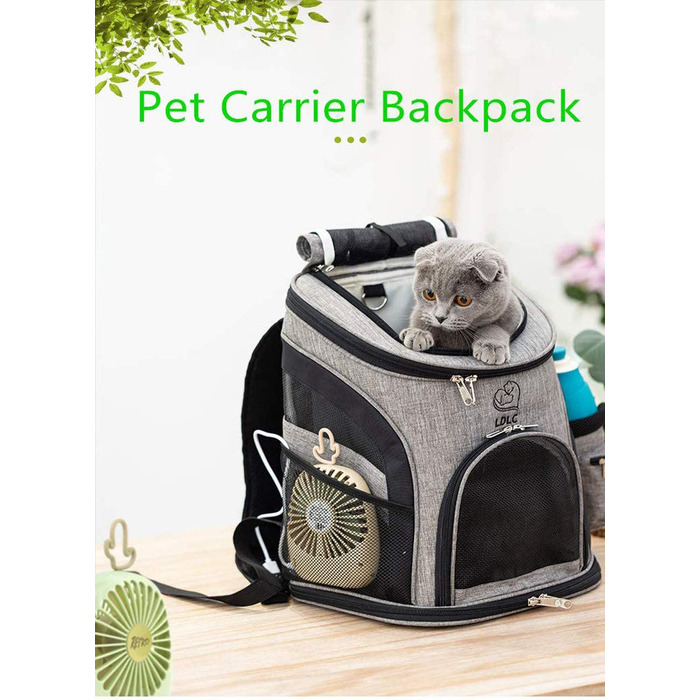 Рюкзак-переноска для собак Tineer, сумка-переноска для домашніх тварин, середнього розміру, з сіткою, для собак/котів, цуценят, портативна сумка для подорожей, походів, подорожей (L, синій)