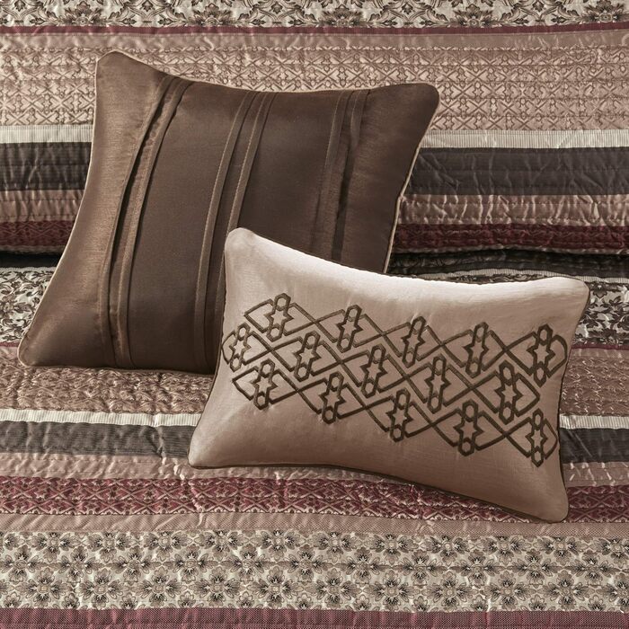 Ковдра Madison Park Jacquard Luxe Design, оверсайз King, Princeton Red, набір з 5 предметів