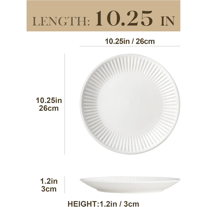 Набір посуду MALACASA LEILA Weiß для 6 осіб, 18 предметів, порцеляна, скандинавський стиль, білий