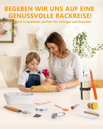 Набір для закваски з ротангу: корзини, скребок, ніж, тканина - повний комплект для початківців та професіоналів