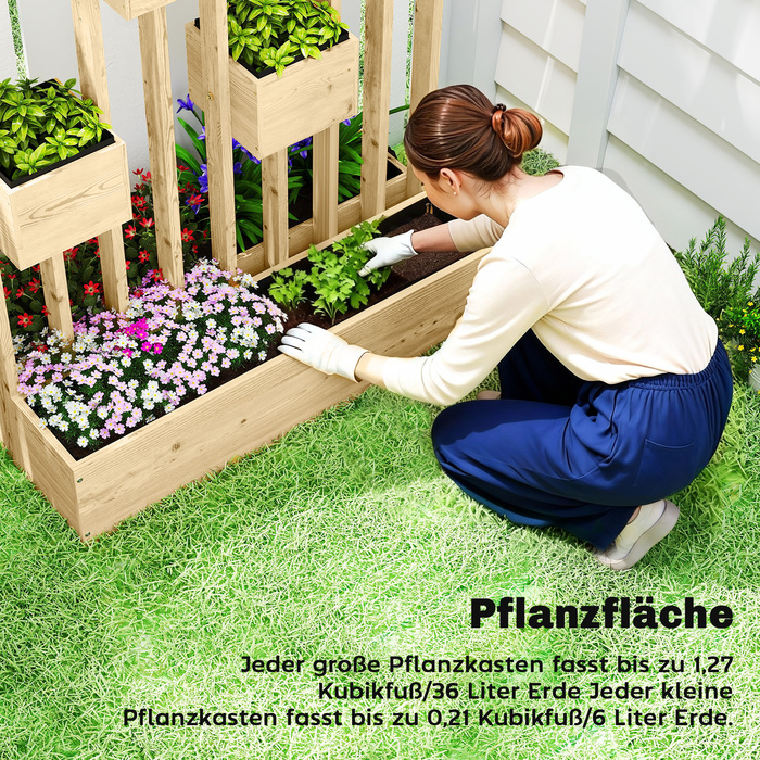 Підвищене грядка з опорою для ліан, кошики, дерев'яний ящик для рослин, горщик для квітів, 90 x 45 x 170 см