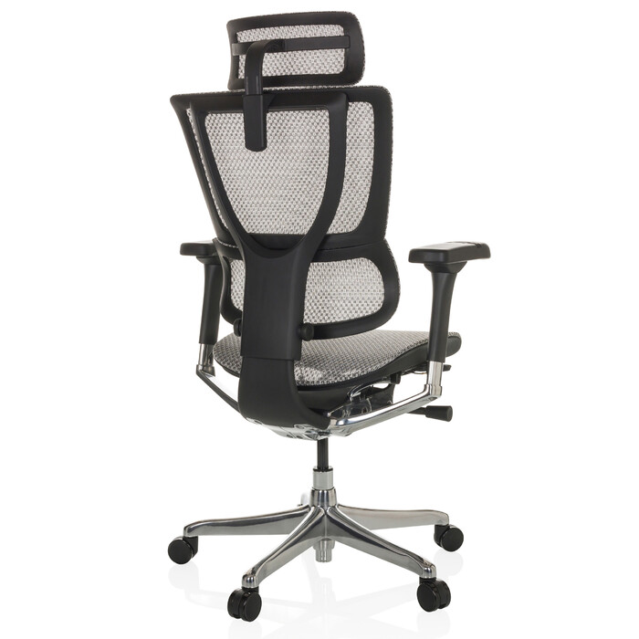 Ергономічне крісло для офісу/керівника ERGOHUMAN SLIM GEN2 з сітчастою спинкою, світло-сірого кольору, hjh OFFICE