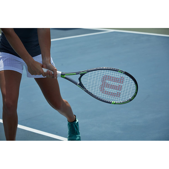 Тенісна ракетка Wilson Tour Slam для дорослих, розмір захоплення 3-4 3/8 (розмір захоплення 2-4 1/4', сірий /зелений)