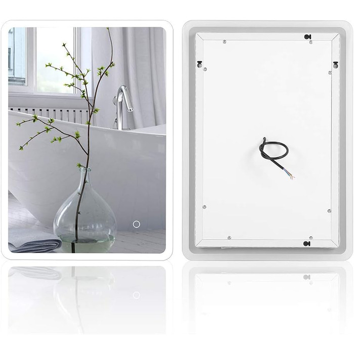 Дзеркало для ванної кімнати Kedia LED з підсвічуванням, 100x60 см (білий)