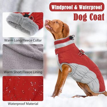 Пальто для собак Hjumarayan - зимове пальто для маленьких собак (червоний M)