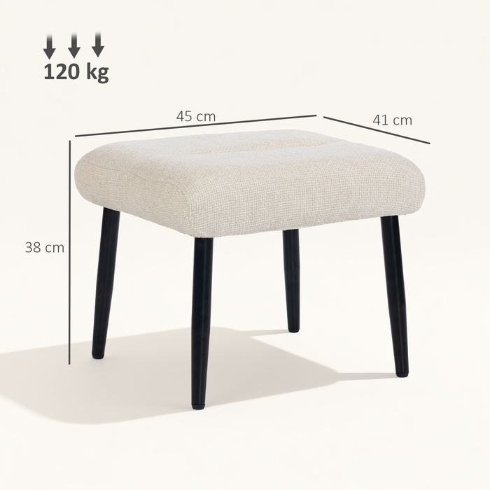 Пуф-табурет зі м'яким сидінням та сталевими ніжками. Зроблений з тканини 