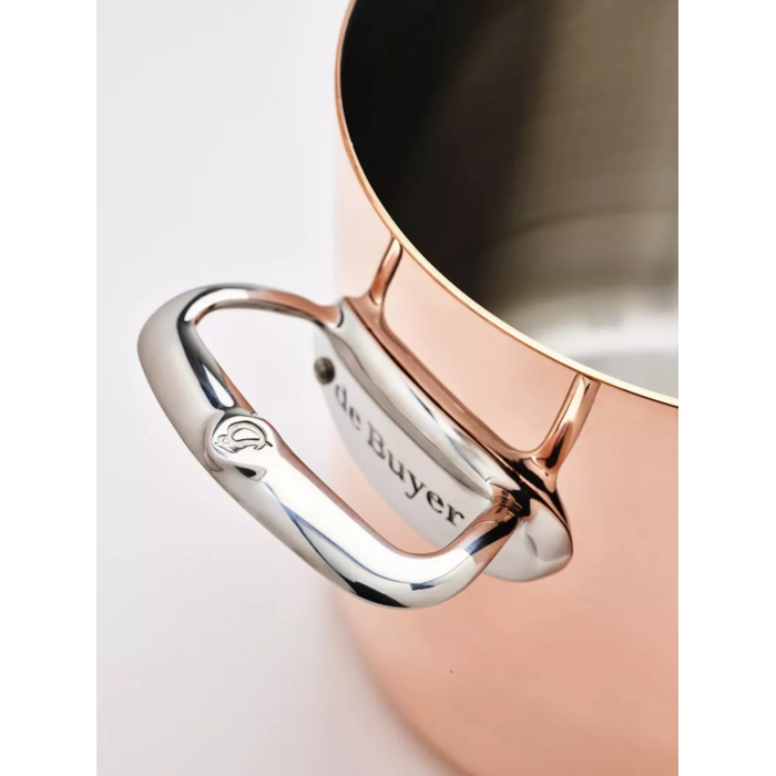 De Buyer Prima Matera 28 cm / 8L Copper Induction Stockpot with Lid (6242.28)