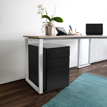 Контейнер на колесах COLOR OS I, метал, чорний колір з кодовим замком, hjh OFFICE