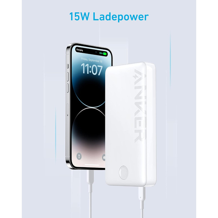 МАг, USB-C, 15 Вт, для iPhone/Galaxy, білий, 325, PowerCore 20K II, 20 000