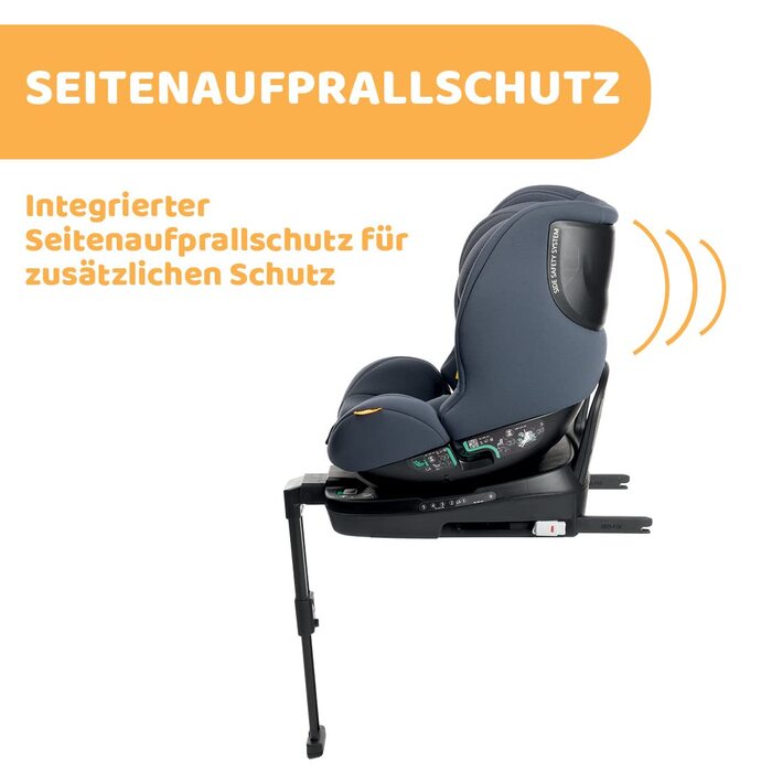 Дитяче автокрісло Chicco Seat3Fit i-Size 0-25 кг (40-125 см) ISOFIX 360 Поворотно-відкидне сидіння, Група 0/1/2 для дітей 0-7 років зі зменшенням подушки, Регульований підголівник з бічним захистом ДИТЯЧЕ КРІСЛО INDIA INK SEAT3FIT I-Size INDIA INK