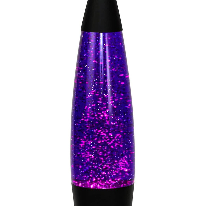 Декоративна блискуча лампа лава фіолетовий бузковий чорний 42см високий настрій світло вітальня спальня