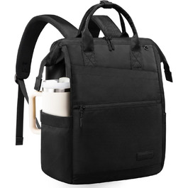 LOVEVOOK Рюкзак для жінок, 15.6 дюймів, рюкзак для школи, підліток, дівчина, велика кишеня для пляшки, велике відкриття, сумка для роботи, шкільний рюкзак, рюкзак для подорожей, універсітету, чорний