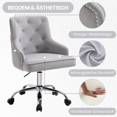 Крісло Fiximaster для офісу та дому: обертове, з регулюванням висоти, на коліщатках, сіре, до 135 кг