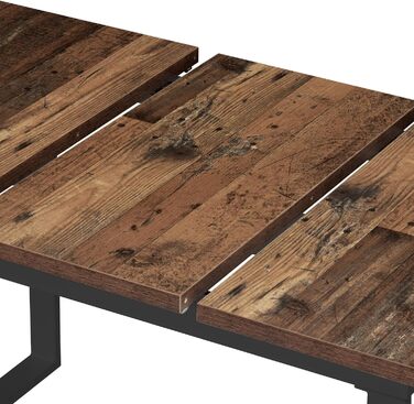 Розсувний обідній стіл B&D Home Anna | 120-160 x 80 см | на 4-6 осіб | з масиву дерева Texas-Eiche | чорне металеве підстав'я | для кухні та їдальні | стиль скандинавський, індустріальний