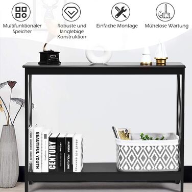 Журнальний столик COSTWAY з шухлядою, 3 ящики, білий, 100x30x80 см
