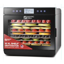 Сушарка для продуктів Caredy: 7 ярусів, цифровий таймер, регулювання температури, підігрів, для м'яса, фруктів, овочів, трав та джеркі