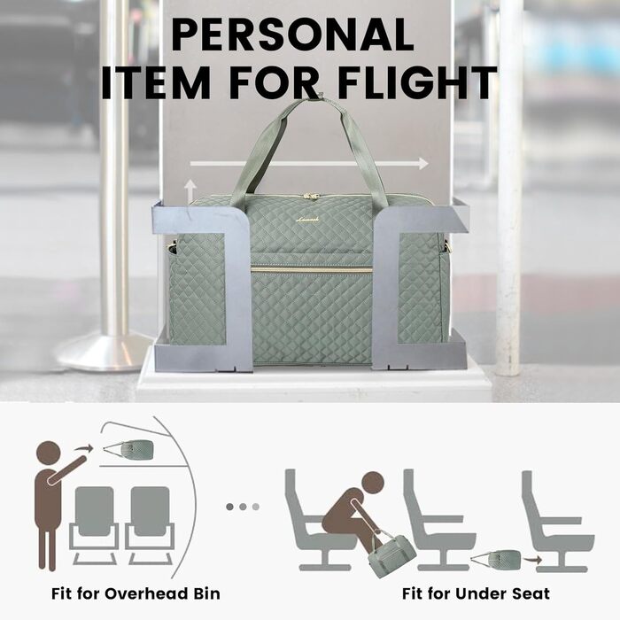 Спортивна сумка LOVEVOOK для жінок з відділенням для ноутбука, 35L, сіро-зелений колір