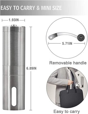 Porlex Tall - ручна кавомолка, срібна