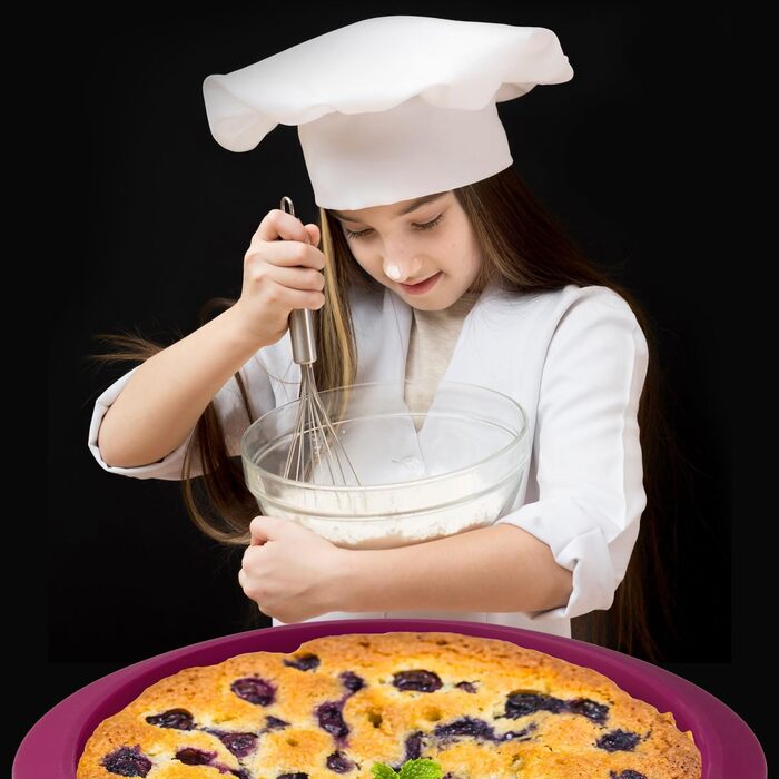 Силіконова форма для випічки тортів з антипригарним покриттям (з скляною основою XL), фіолетовий